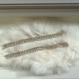 Gold & crystal dramatic earrings.